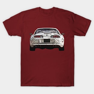 Creamy Dream: Toyota Supra White Posterize Front Design for Teen Car Enthusiasts T-Shirt